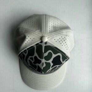 Camouflage Perforated Cap in Cream and Green
